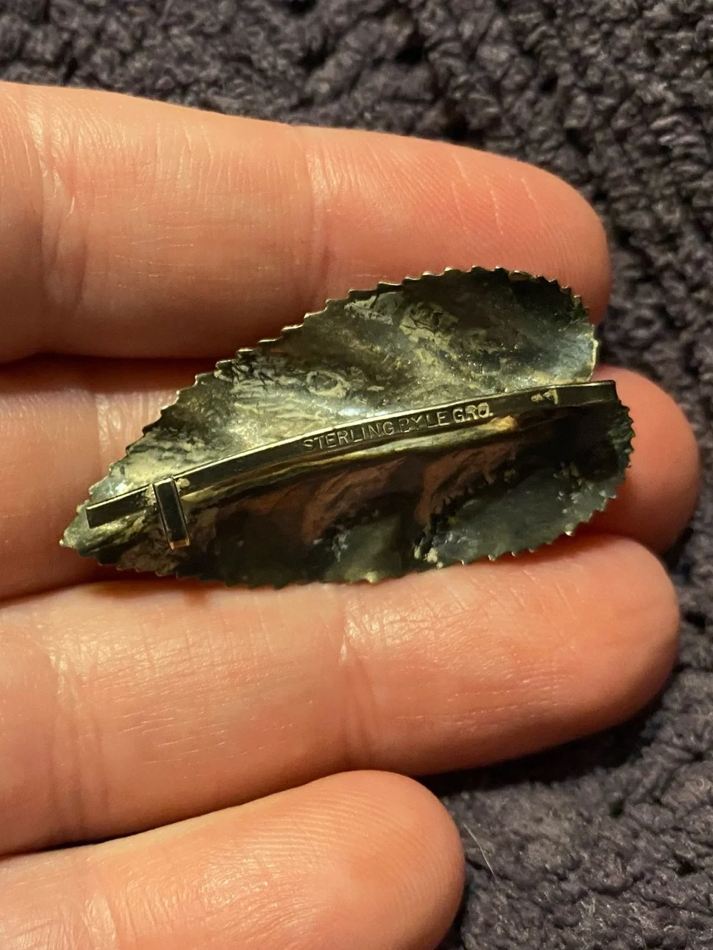 2/$30 Vintage 1950’s Sterling Silver Leaf Barrette 925 By Legro / Le Gro